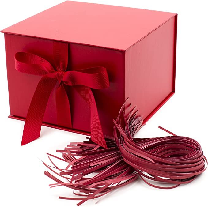 Hallmark 7" Gift Box with Fill (Solid Red) for Christmas, Birthdays, Father's Day, Bridal Showers... | Amazon (US)