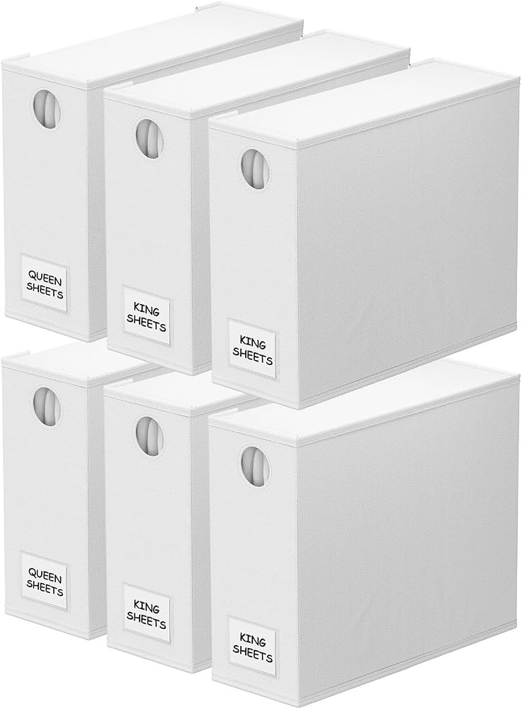 SpaceAid 6 Pack Bed Sheet Organizers and Storage, Foldable Sheet Organizer for Linen Closet, Shee... | Amazon (US)