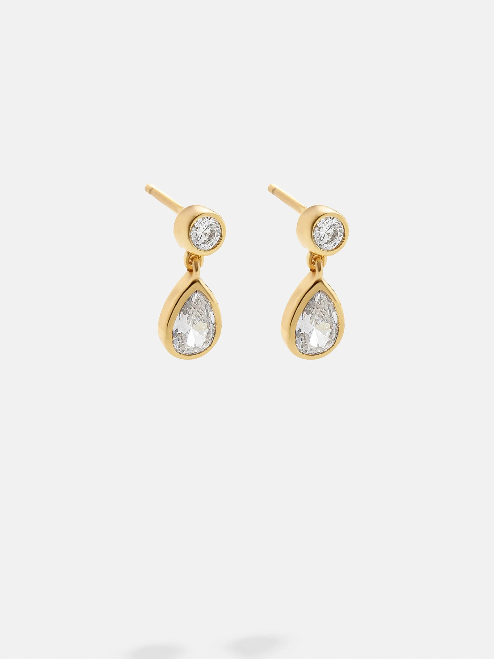 Dare to Dazzle 18K Gold Kids' Earrings - Clear | BaubleBar
