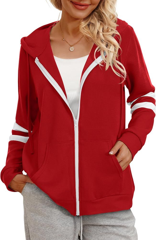 Bofell Womens Fashion Hoodies for Women Zip Up Sweatshirts Jackets Trending Now 2023 | Amazon (US)