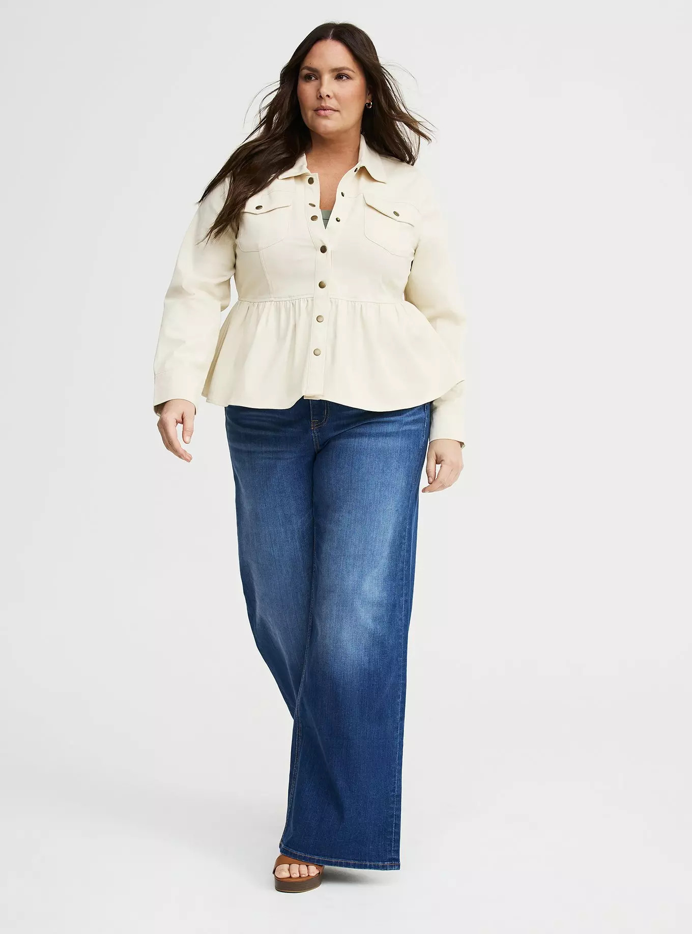 Peplum Twill Jacket | Torrid (US & Canada)