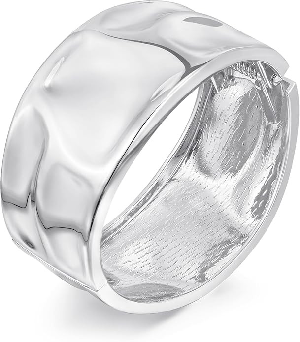 WOWORAMA Chunky Gold Bangle Bracelets for Women Thick Wide Hinged Cuff Bracelets Vintage Statemen... | Amazon (US)