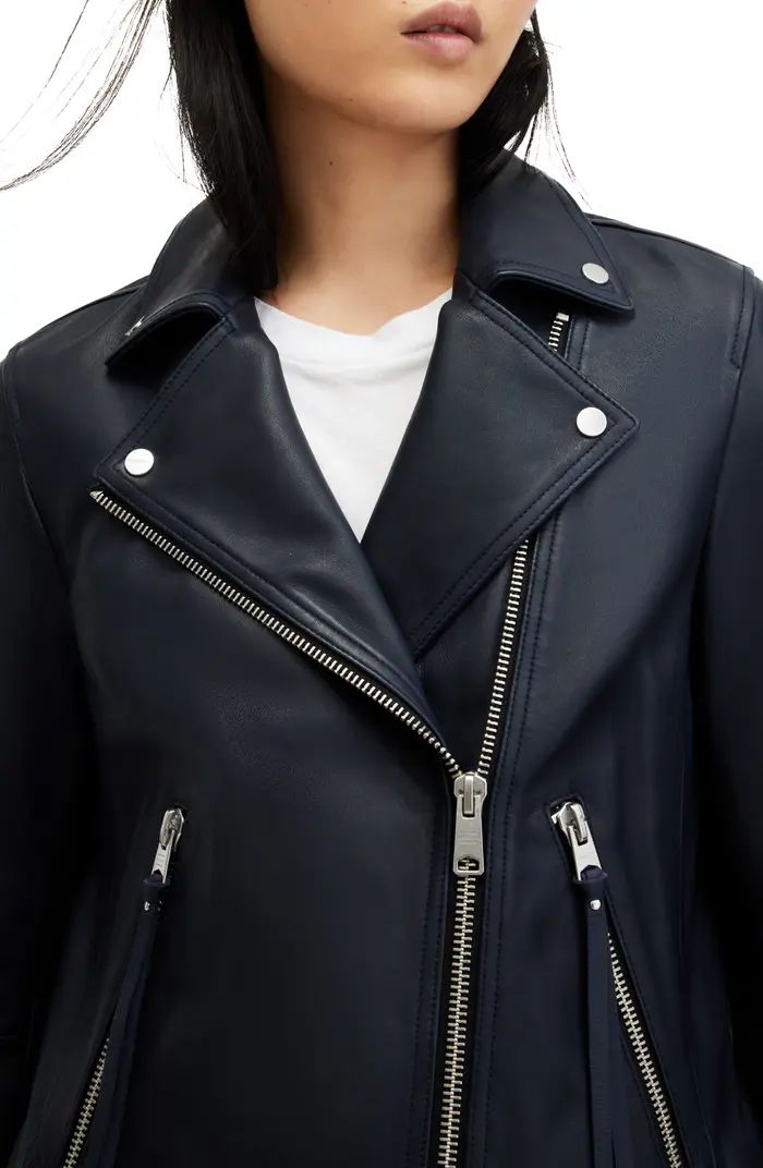 AllSaints Dalby Leather Biker Jacket | Nordstrom | Nordstrom