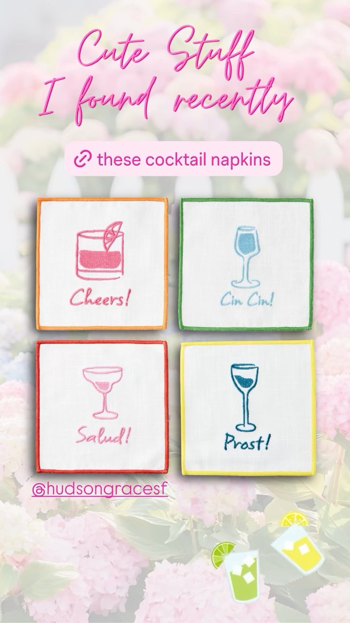 LOVE a good linen embroidered cocktail napkin, such a great gift too 

#LTKHome #LTKdayinmylife #LTKMothersDay