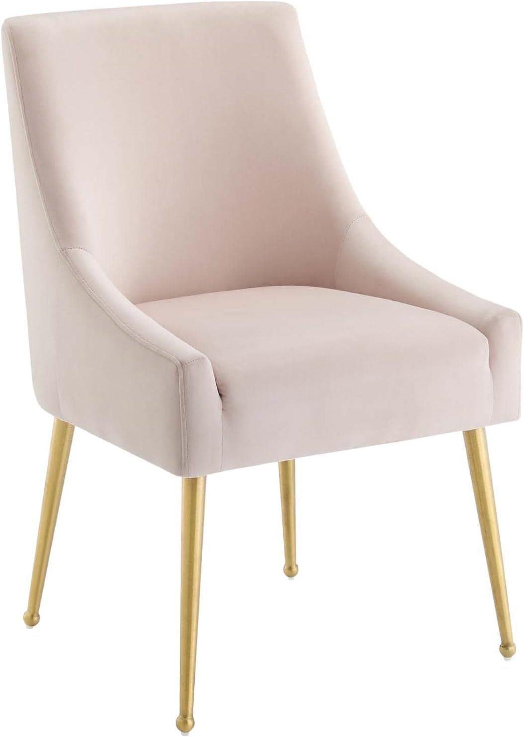 Amazon.com: Modway Discern Upholstered Performance Velvet Dining Chair, Pink : Home & Kitchen | Amazon (US)