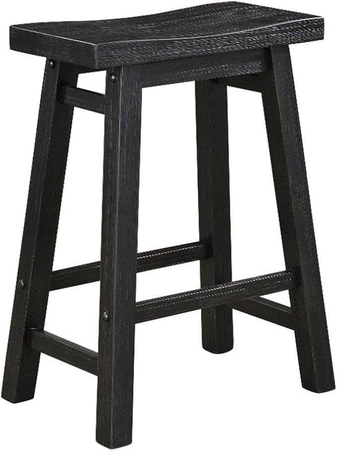 Boraam Sonoma Backless Saddle Kitchen Counter Stool - Black Charcoal | Amazon (US)