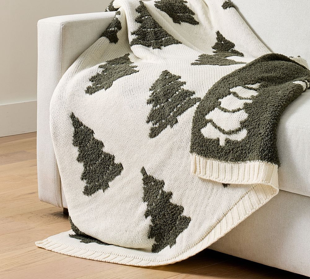 Tree Jacquard Knit Throw | Pottery Barn (US)