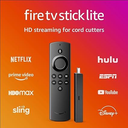 Fire TV Stick Lite, free and live TV, Alexa Voice Remote Lite, smart home controls, HD streaming ... | Amazon (US)