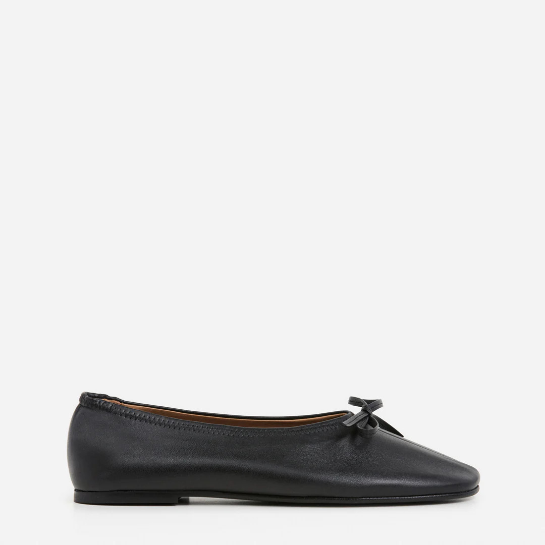 Blaise Leather Black Flat | Flattered