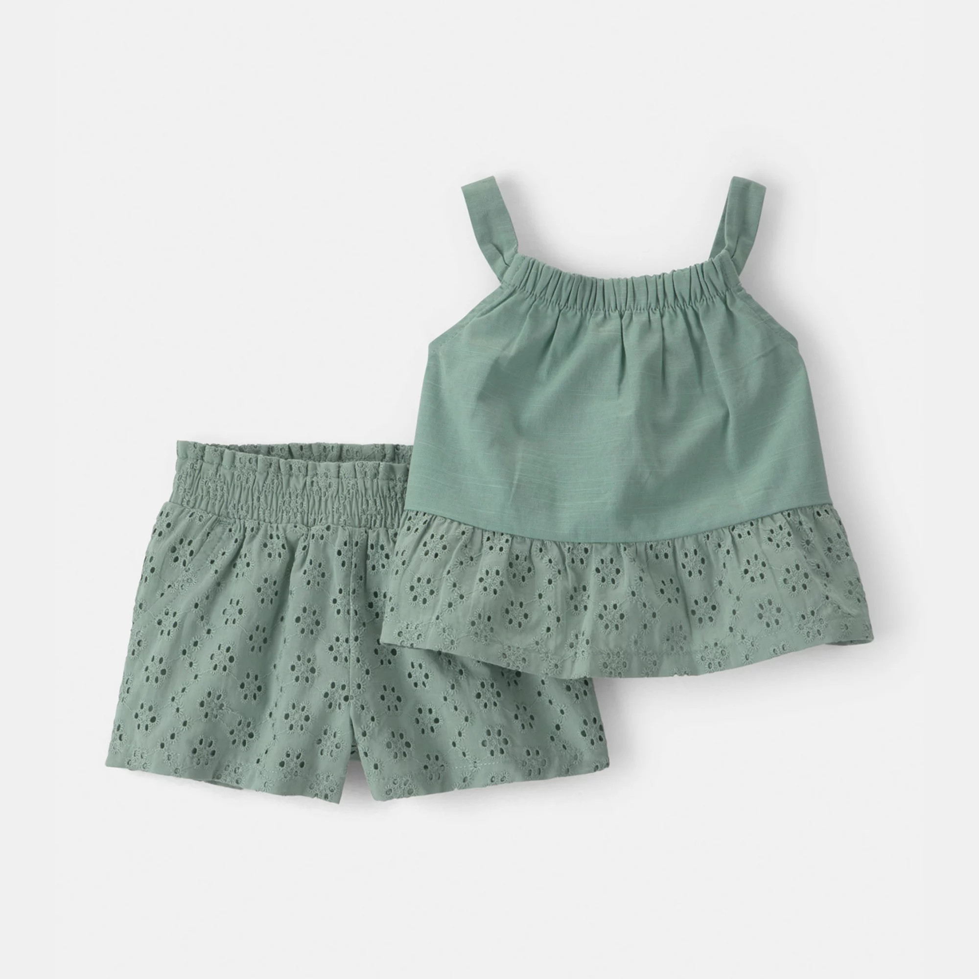 Baby Girl Carter\u2019s 2-Piece Eyelet Tank Top & Short Set | Kohl's