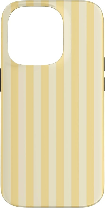Elegant Monochromatic Yellow Stripes Elegant Vertical Lines Case for iPhone 14 Pro | Amazon (US)