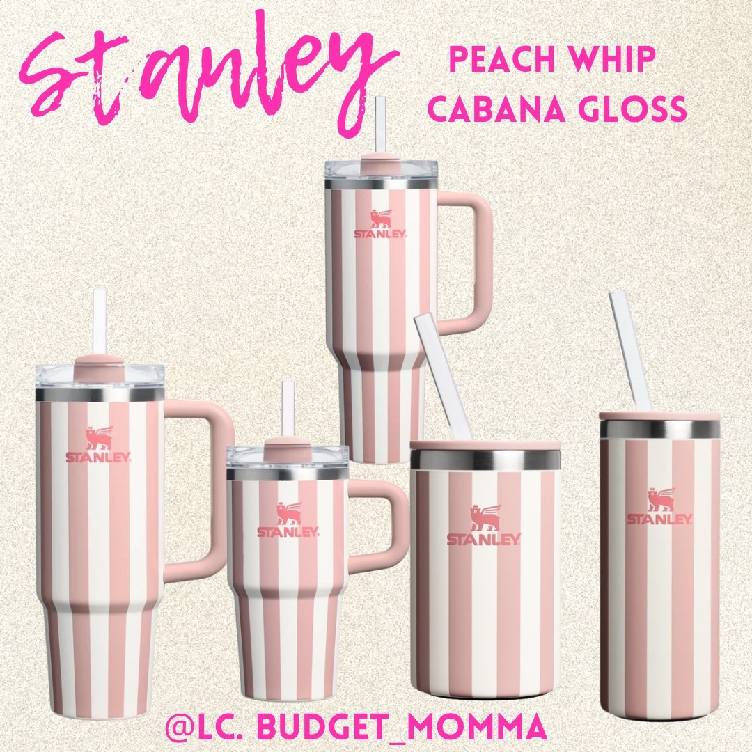 New Stanley Oasis Collection 
Peach Whip Cabana Gloss 

#pink #striped #tumbler #handle #straw #giftidea #white #toddler #mama 

#LTKSeasonal