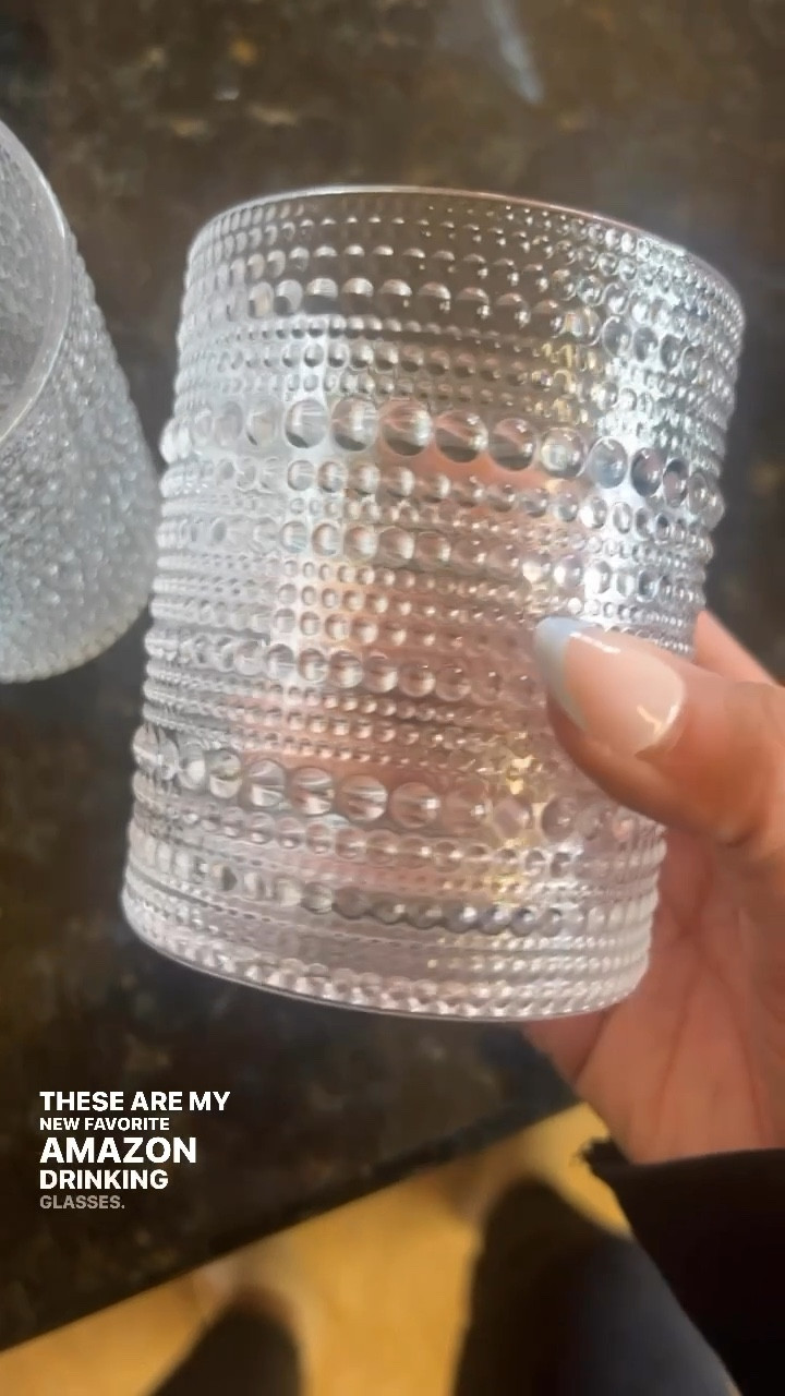 Trend alert! Amazon find! Love the look of these trending double old fashioned glasses and highball glasses I got from Amazon! I’ve had my eye on the clear ones but I love the fun colors too! Linked these exact ones and another fun color too! These would be great for Easter, your next party or to enjoy your favorite beverage everyday! Hobnail glasses, vintage glasses, drink ware, entertaining, Easter, #LaidbackLuxeLife

Follow me for more fashion finds, beauty faves, and lifestyle, home decor, sales and more! So glad you’re here!! XO, Karma

#LTKfindsunder50 #LTKstyletip #LTKhome