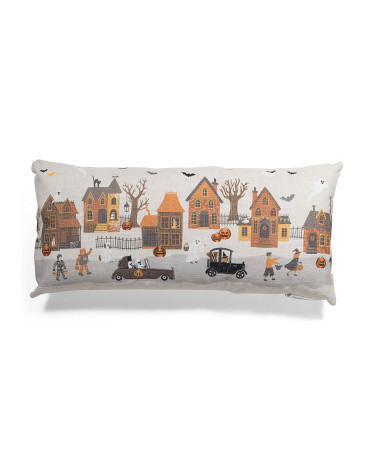 14x30 Retro Halloween Village Light Up Pillow | TJ Maxx