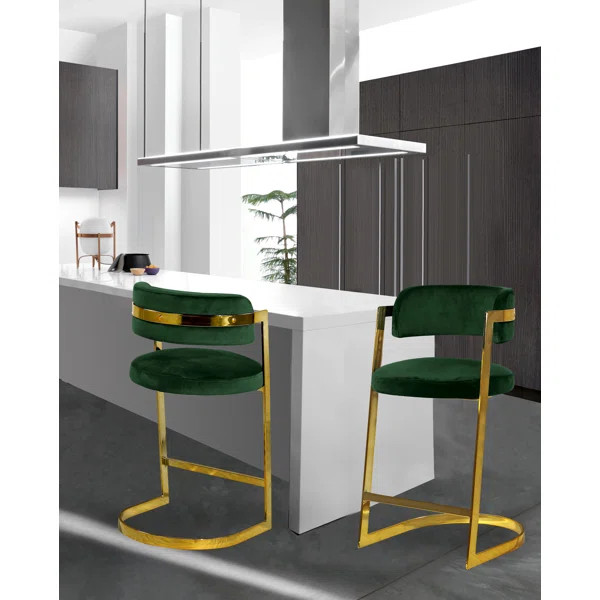 Wickley Upholstered 26'' Counter Stool with Metal Frame | Wayfair North America