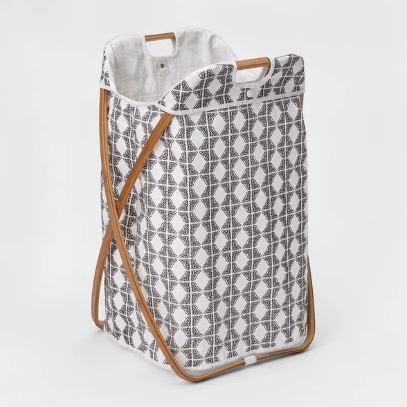Bamboo X Framed Bamboo Hamper Geo Pattern - Threshold™ | Target