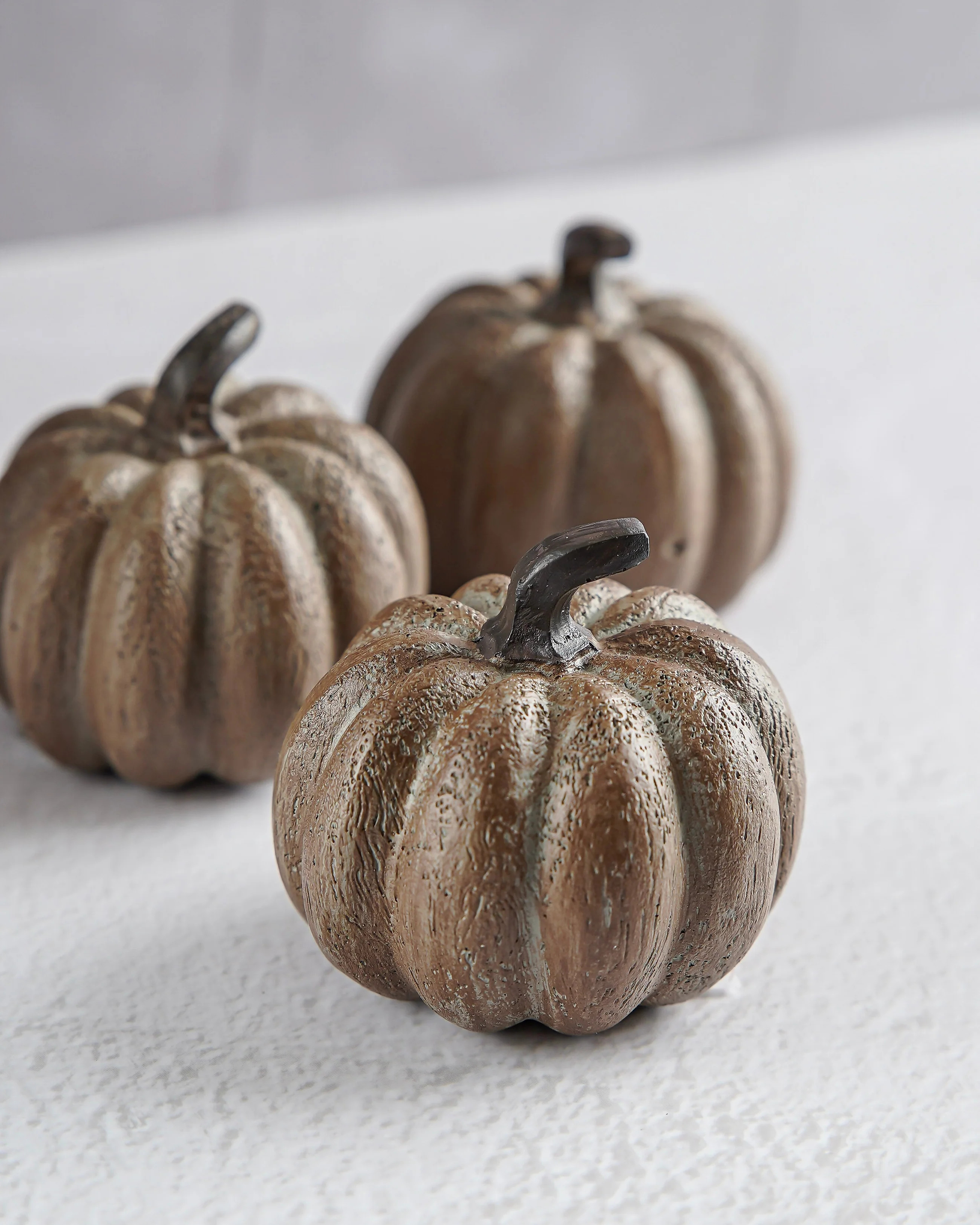 Faux Wood Grain Pumpkin | Set of 3 | MJHome