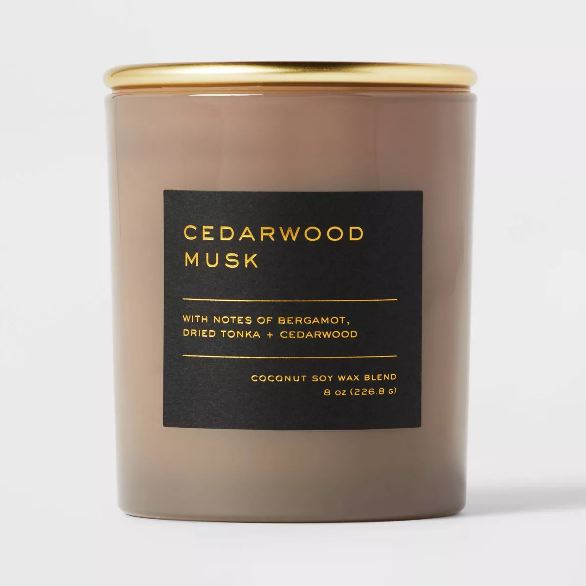 8oz Lidded Glass Jar Black Label Cedarwood Musk Candle - Threshold™: Soy & Coconut Blend, 30hr ... | Target