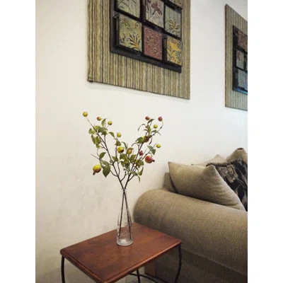 Faux Fruit Fall Pomegranate Spray Gracie Oaks Flower Color: Yellow | Wayfair North America