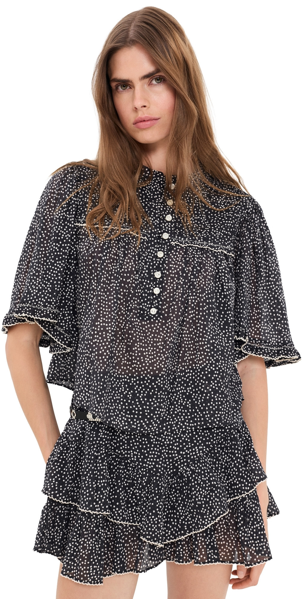 Isabel Marant Étoile Douna Blouse Black/Ecru 38 | Shopbop