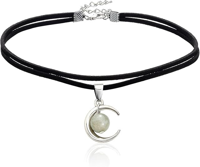 RareLove Crescent Moon Choker Witch Gothic Jewelry Double Layered Wrap Tiny Black Choker Velvet H... | Amazon (US)