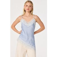 ASTR the Label | Analise Lace Trim Asymmetric Tank in Light blue | Size S | ASTR The Label (US)
