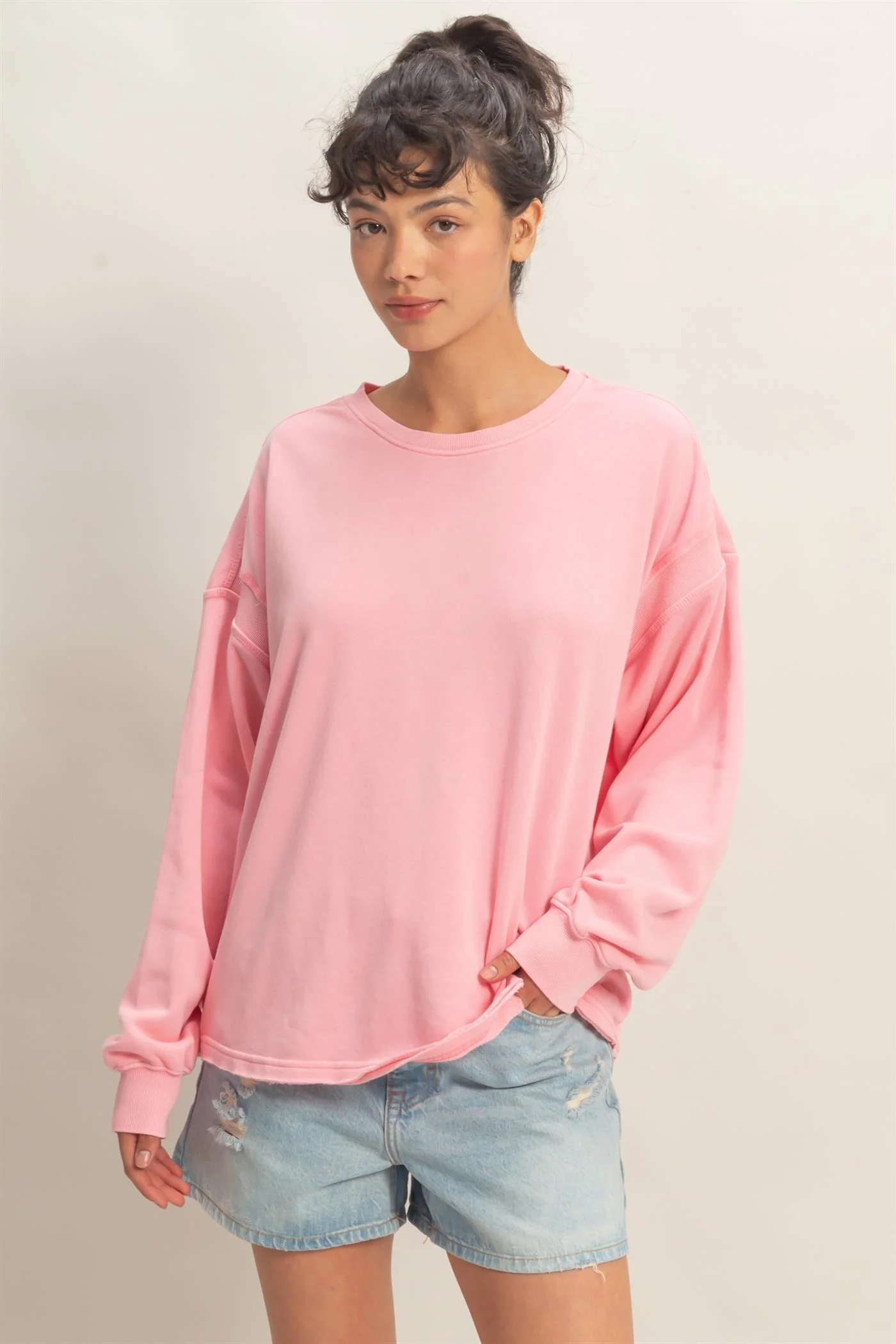 Cream Oversized Cutout Back Sweatshirt | PinkBlush Maternity