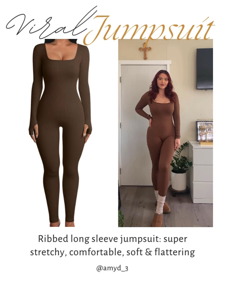 Viral Jumpsuit🤎✨ 

#LTKfindsunder50 #LTKfitness #LTKGiftGuide