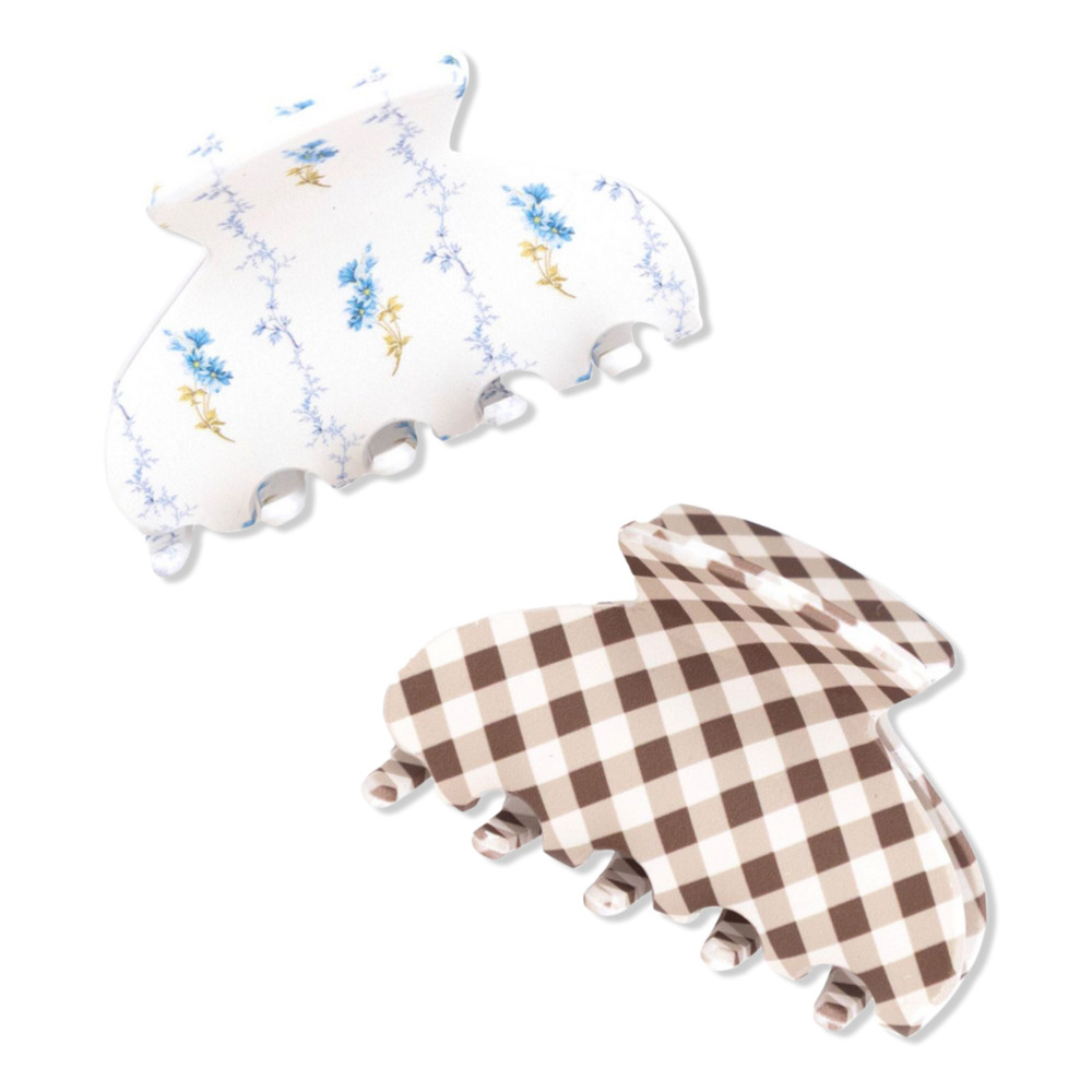Wet Brush x Hill House Bluebell Waltz and Brown Gingham Small Claw Clips 2ct | Ulta
