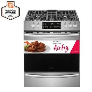 30 in. 5.6 cu. ft. Front Control Gas Range with Air Fry in Smudge-Proof Stainless Steel | The Home Depot