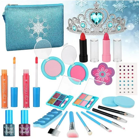 PandaTop Kids Makeup Kit for Girl Toys 24 PCS Makeup Set for Girls Real Washable Makeup Kit for Girls Safe & Non-Toxic Toys Toddler Makeup Kit Christmas Princess Gifts for Girls Kids | Walmart (US)