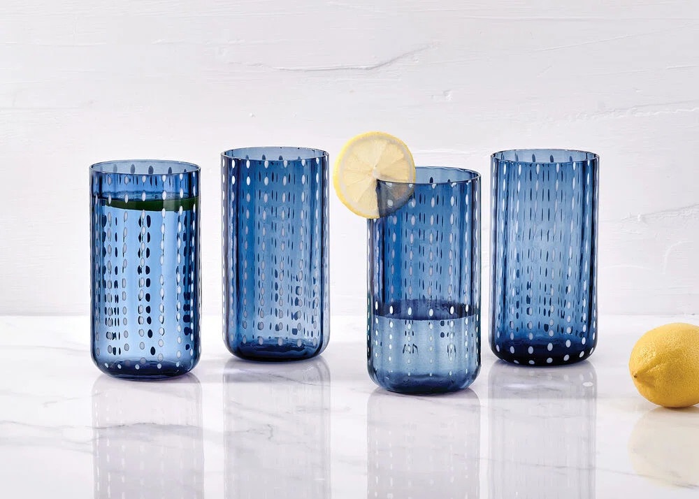 Darbie Angell Dappled Clouds Double Highball Glasses (Set of 4) | Wayfair North America