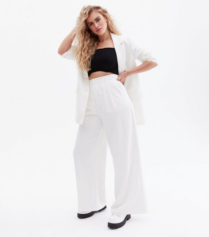 Suits You White Wide Leg Trousers
						
						Add to Saved Items
						Remove from Saved Items | New Look (UK)