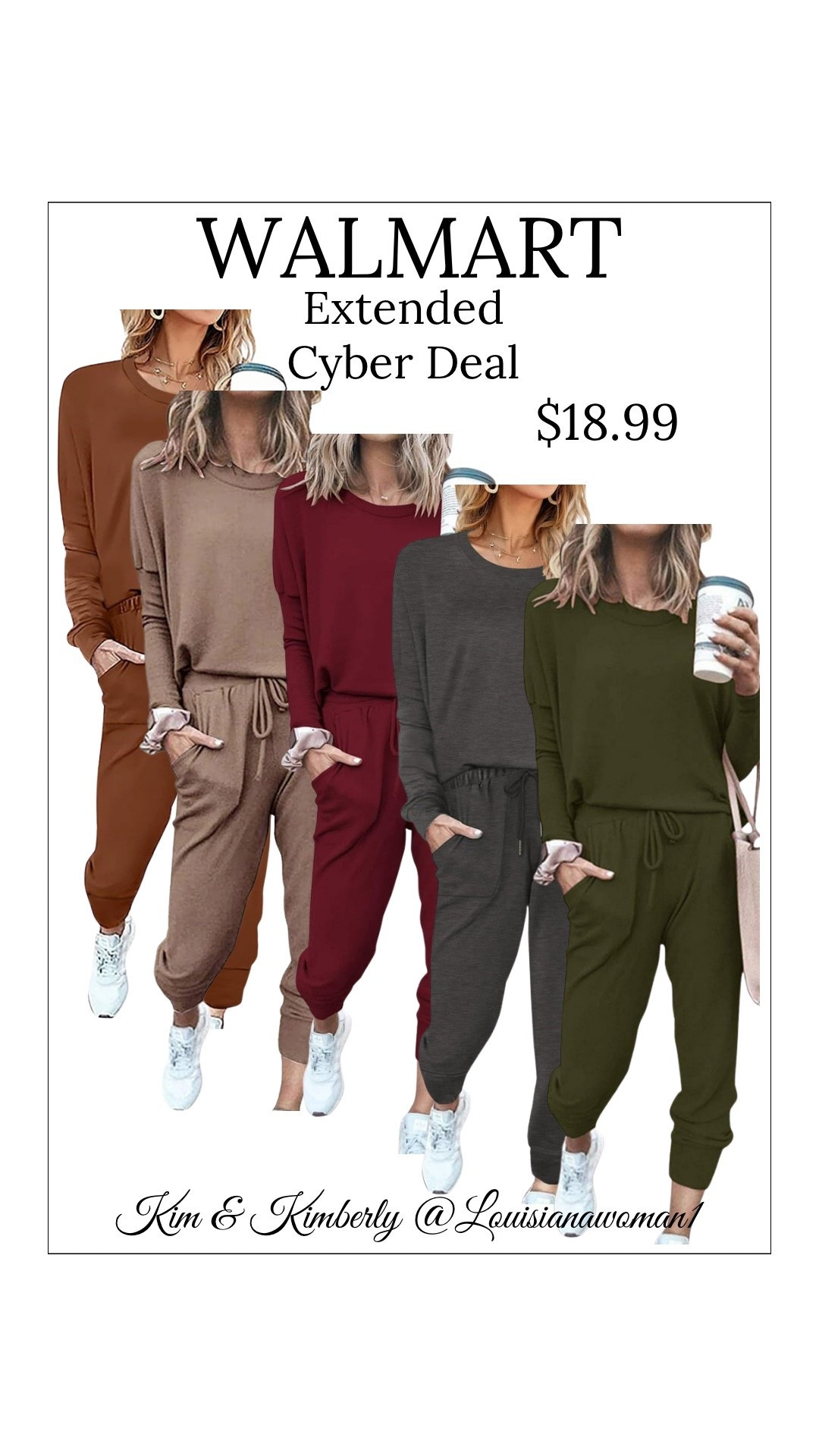 🎅🏼Cyber Monday Extended Deals at Walmart! #cyber #Monday #Extended #Walmart #Deals #Womens #tracksuit #loungeset #jogger 