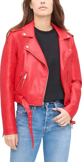 Faux Leather Fashion Belted Moto Jacket | Nordstrom Rack