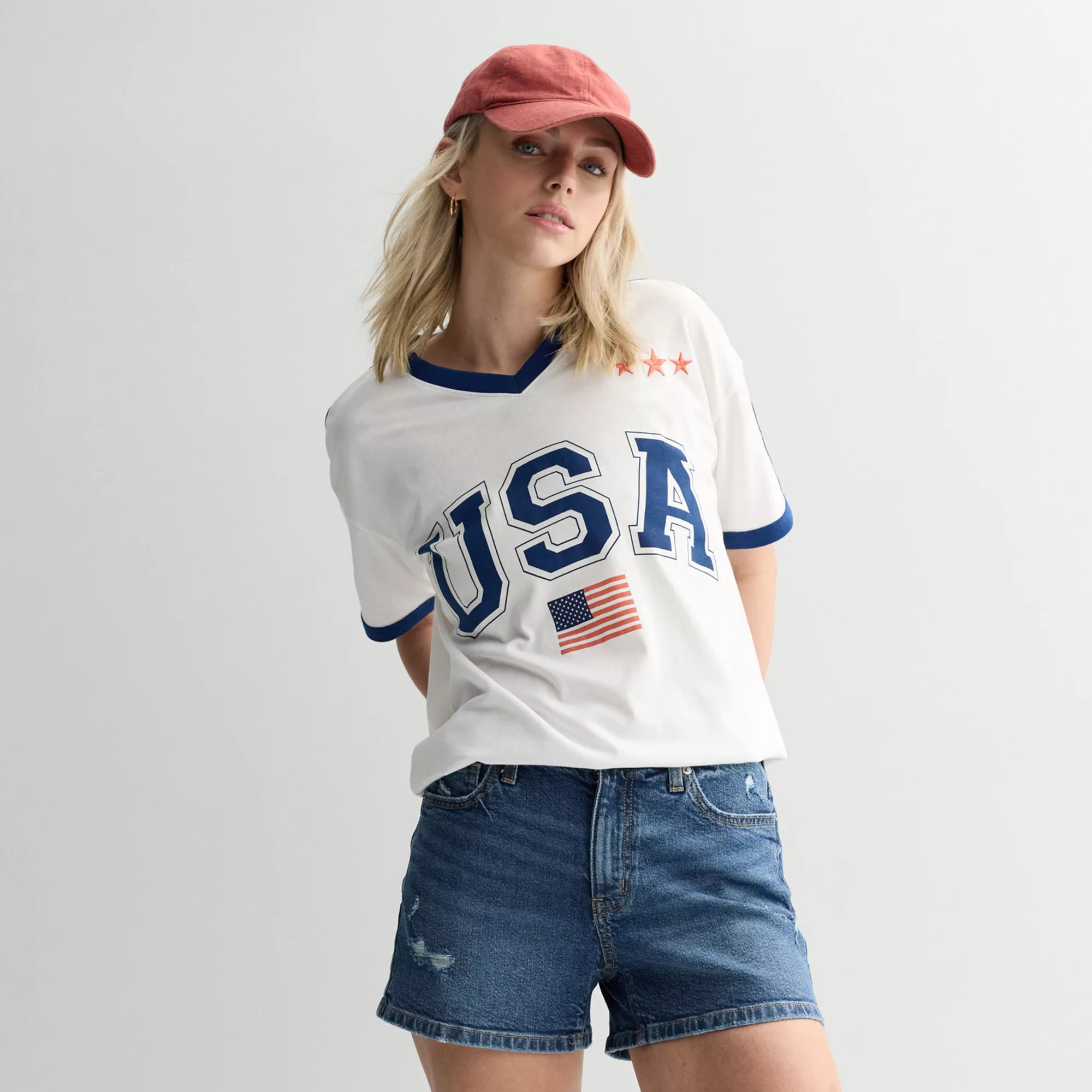 Juniors' USA Graphic Jersey Tee | Kohl's