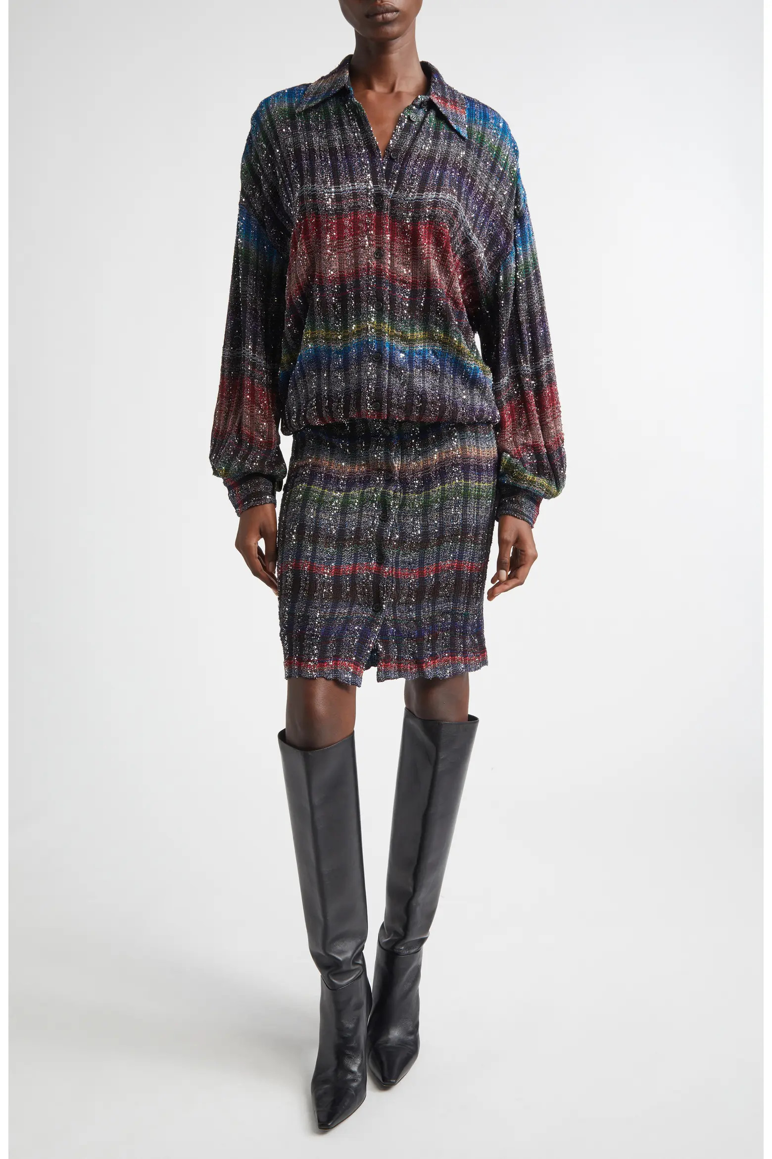 Long Sleeve Blouson Midi Dress (Women) | Nordstrom | Nordstrom