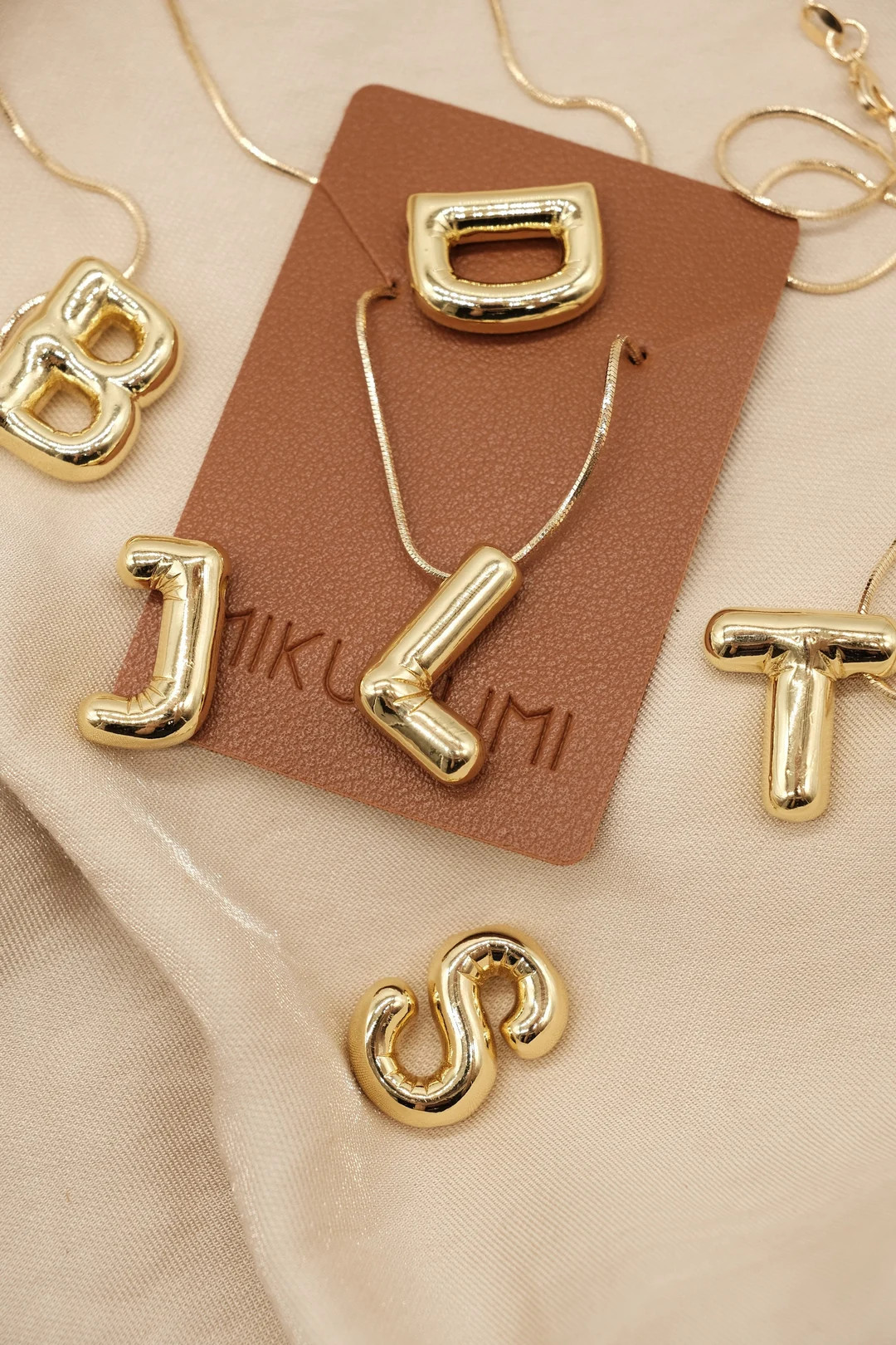 18K Gold Filled Bubble Initial Necklace, Letter Necklace, Gold Initial Necklace, Name Necklace, C... | Etsy (US)