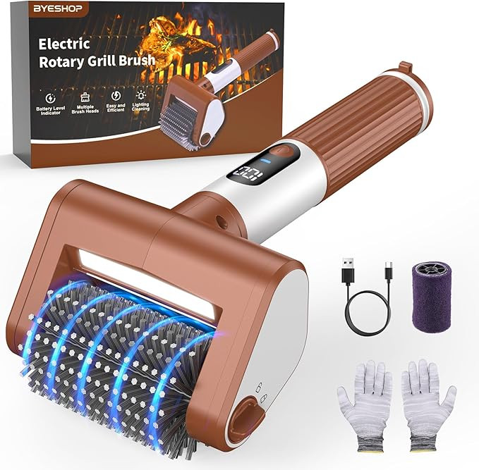 Electric Grill Brush for Outdoor, 2026 BBQ Grill Cleaner with Digital Display, Variable Speed Cor... | Amazon (US)