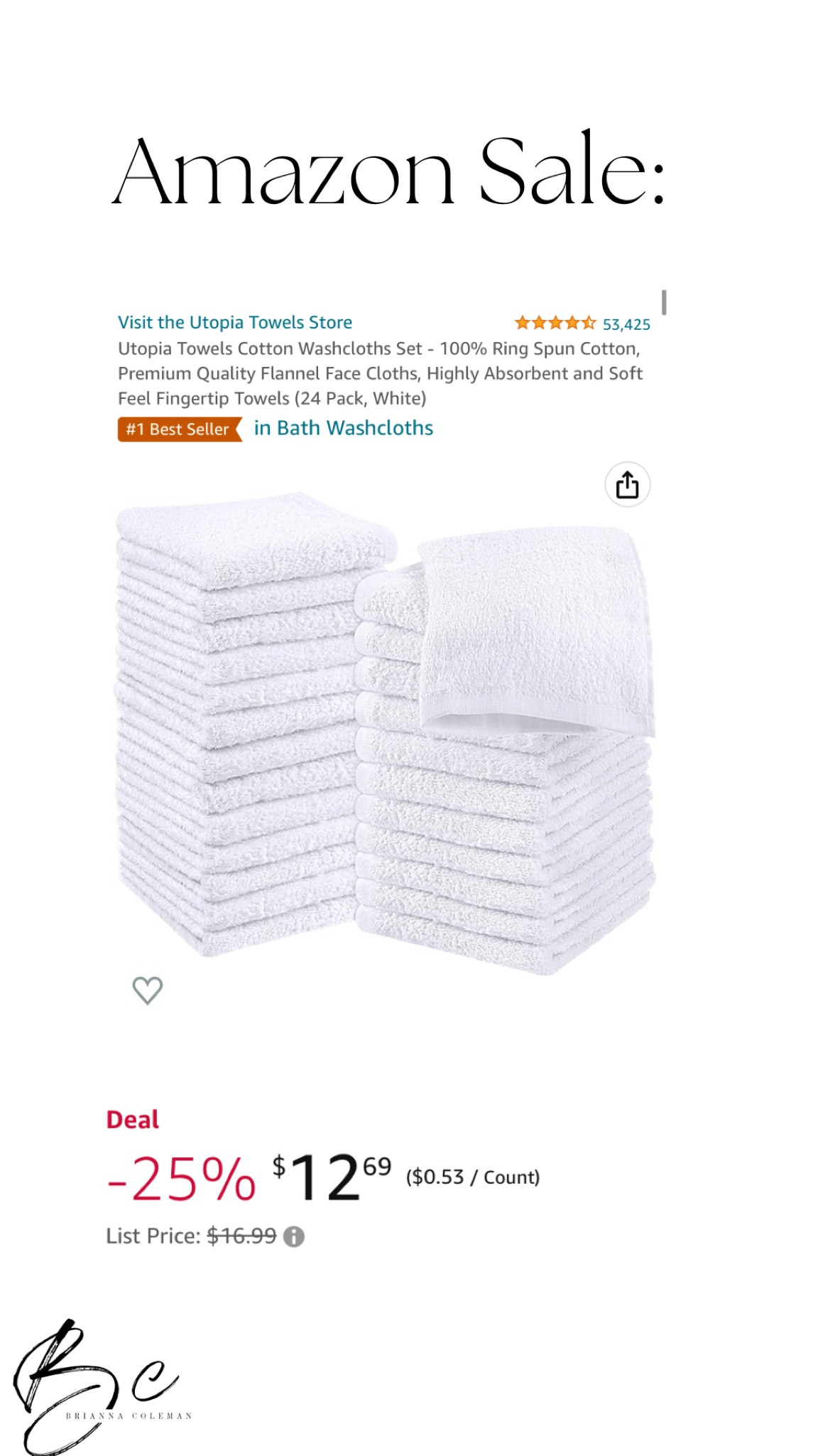 Amazon sale
Home find 
24 count face towels for $12.69
Amazing deal and great reviews 

#LTKhome #LTKsalealert #LTKunder50
