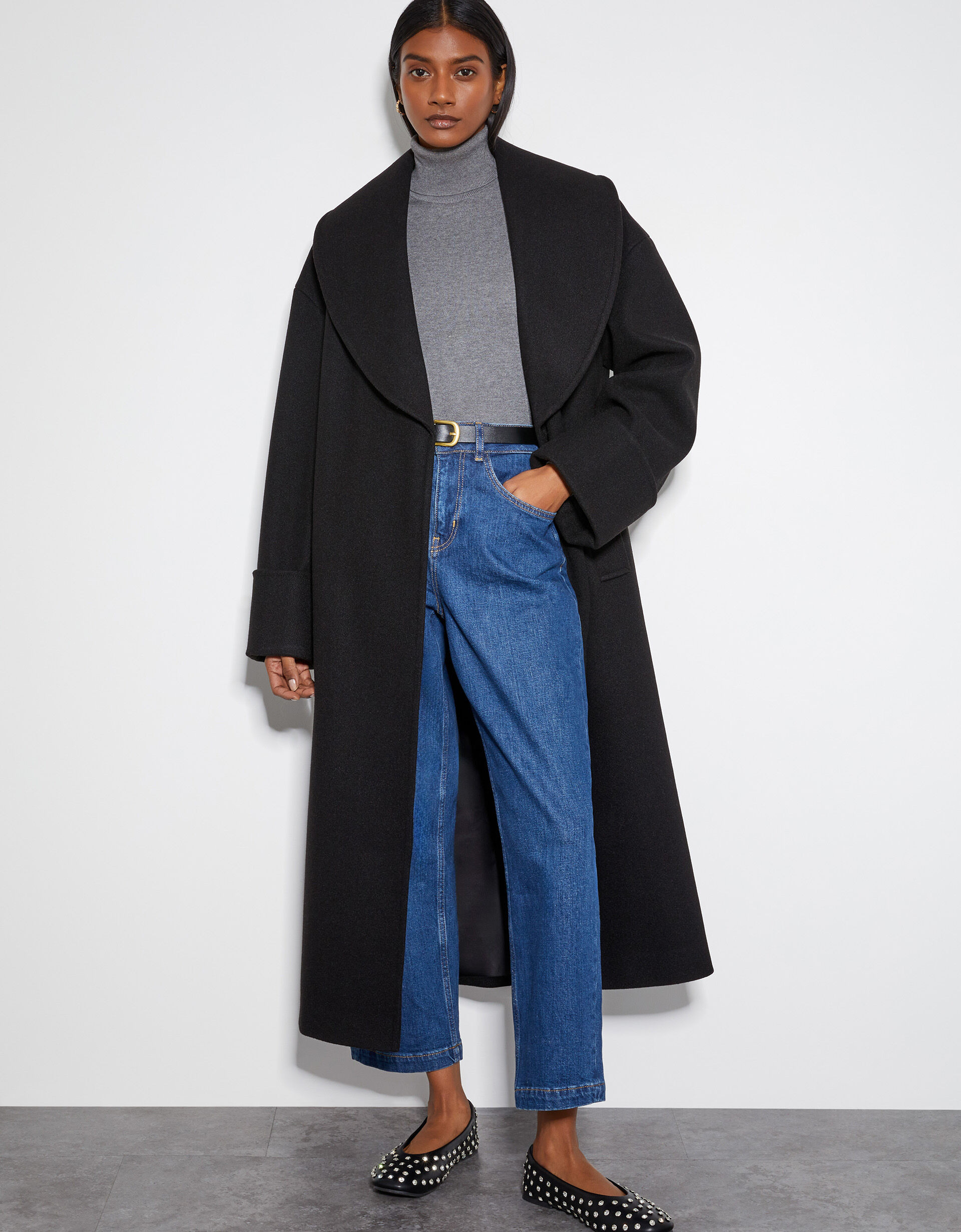 Carrie Shawl Coat Black | Monsoon (UK)