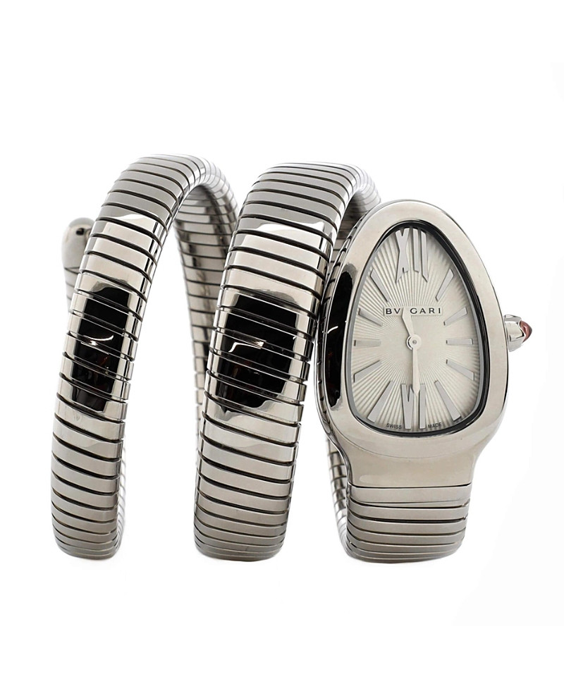 Pre-Owned Bvlgari Serpenti Tubogas Double Spiral Quartz Watch in Stainless Steel 23mm | Bloomingdale's (US)