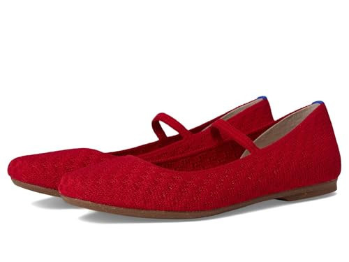 Rothy's Women's The Max Square Mary Jane Flat, Red Crisp Basketweave, 7 | Amazon (US)