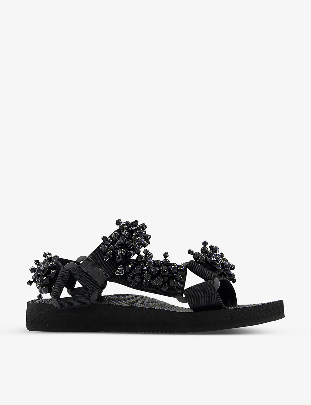 Trekky faux pearl-embellished woven sandals | Selfridges