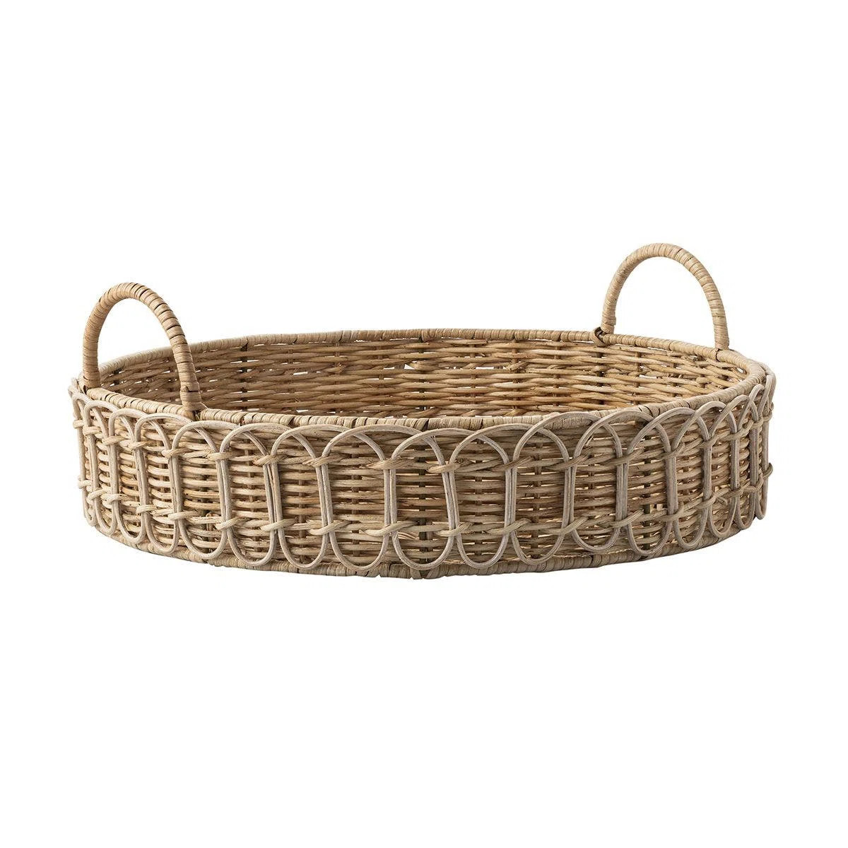 Provence Rattan 16" Circle Tray - Whitewash | Wayfair North America