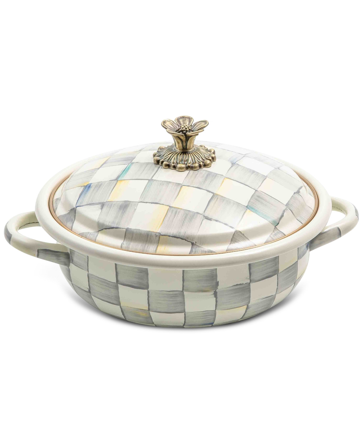 MacKenzie-Childs Sterling Check Medium Casserole Dish - Multi | Macy's