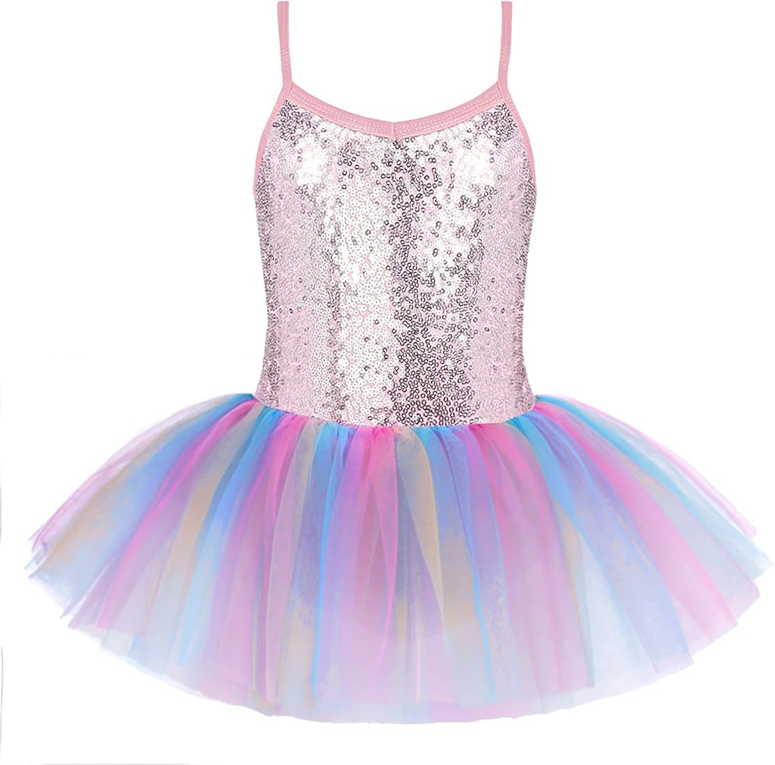 Zaclotre Little Girls Sequin Leotard Sparkly Strap Ballet Leotards Tutu Dress Ballerina Outfit Da... | Amazon (US)