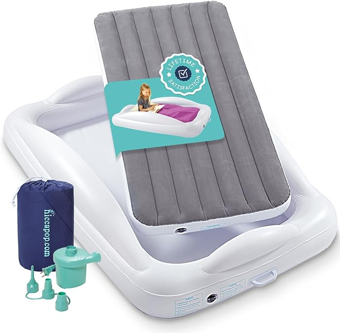 Hiccapop Inflatable Toddler Travel Bed with Safety Bumpers [4-Sided], Portable Toddler Bed for Ki... | Amazon (US)