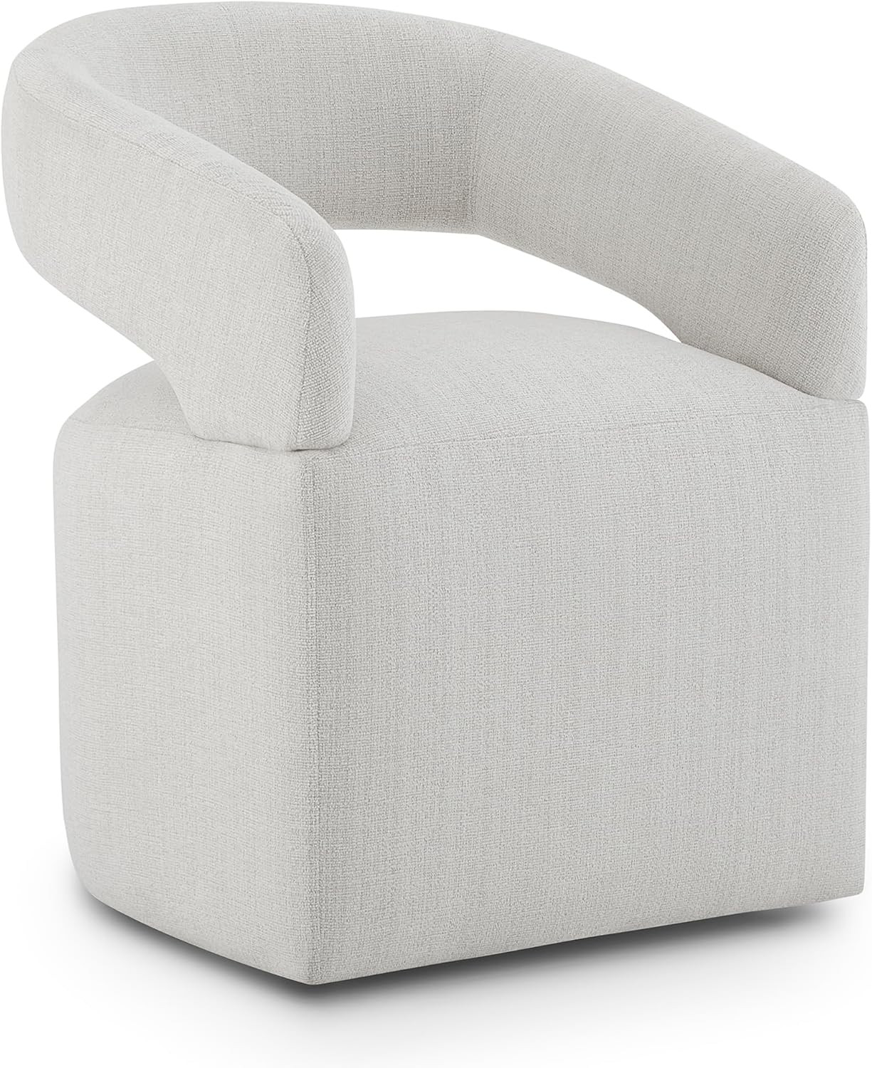 Upholstered Dining Chair with Removable Casters Barrel Side Armchair with Rollers for Diningroom ... | Amazon (US)