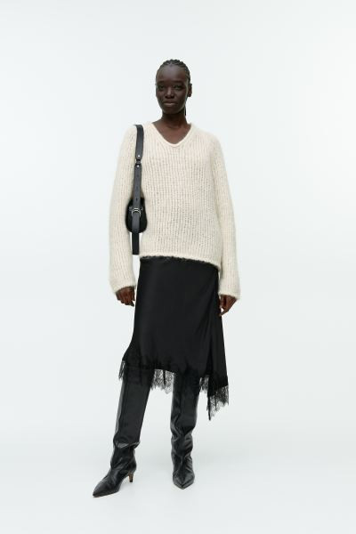 Strickpullover aus Wolle und Mohair - Cremeweiß - Ladies | H&M AT | H&M (DE, AT, CH, NL, FI)